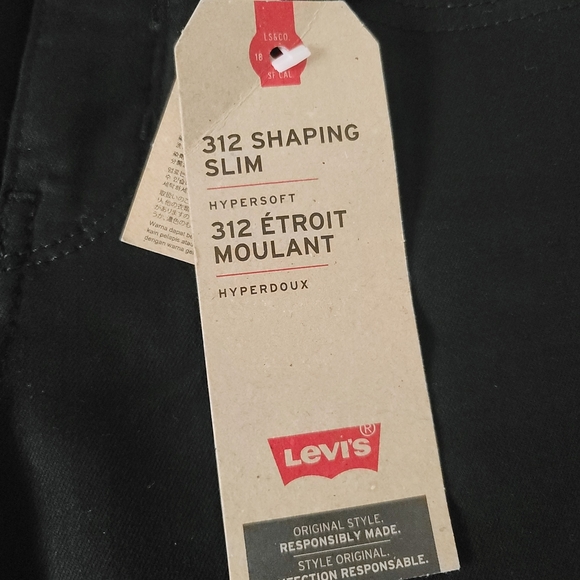 Levi's Shaping Slim Black Mid-Rise Skinny Jeans Sleek Fit | Size 25 X 30 - Picture 3 of 7